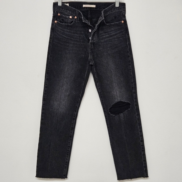 LEVI"S WEDGIE STRAIGHT DISTRESSED JEANS WOMEN'S SIZE 27 - Picture 2 of 8